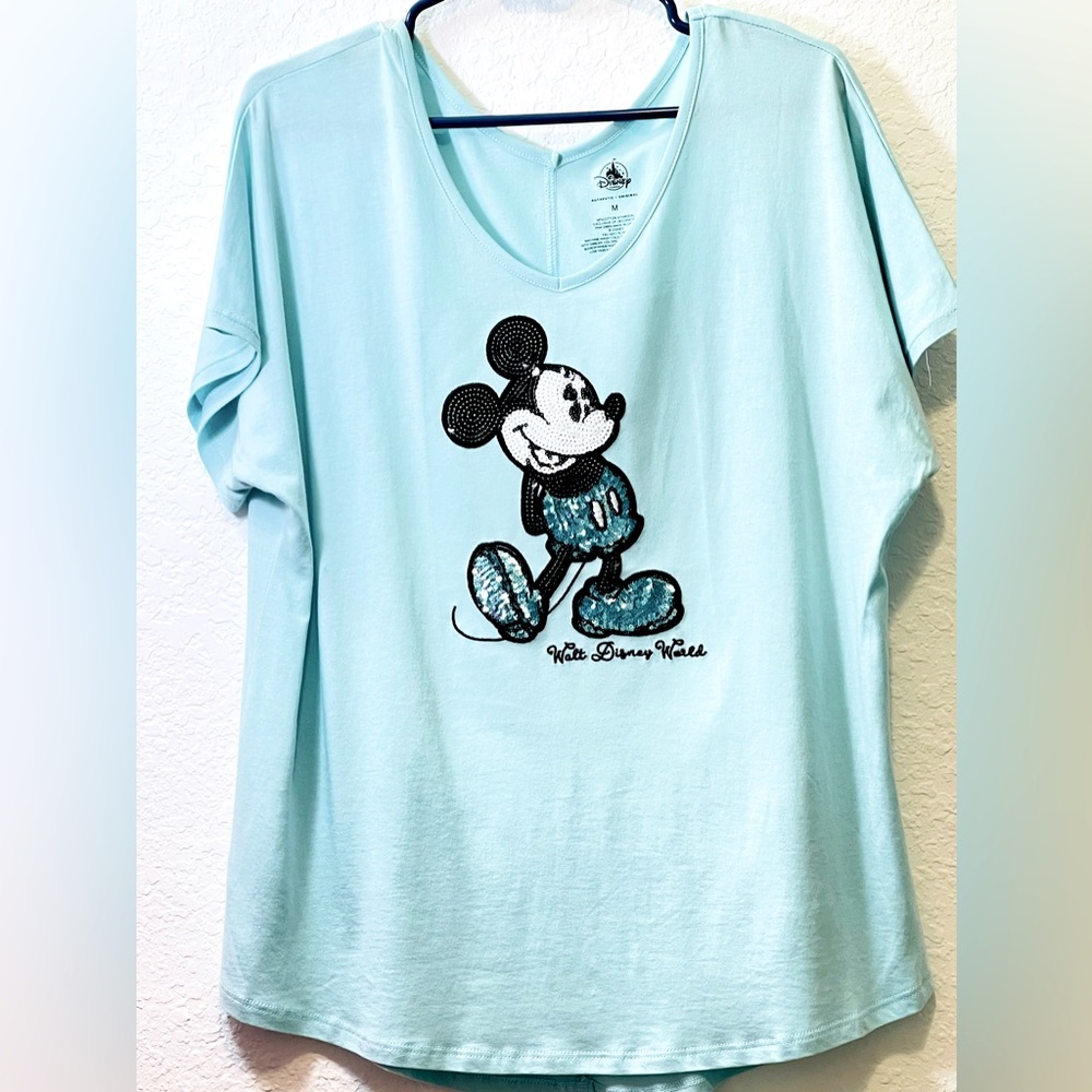 🧚‍♀️DISNEY🧚‍♀️Authentic-Original Short Sleeve-Tee Size M- Minnie Mouse Sequin